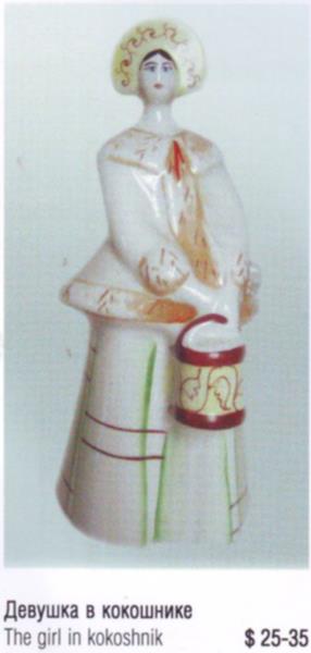 Девушка в кокошнике – Бронницы – описание и цена в каталоге фарфора