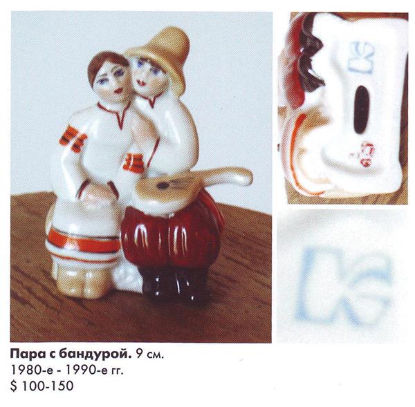 Пара с бандурой – Киевский экспериментальный керамико-художественный завод – описание и цена в каталоге фарфора