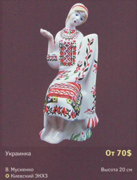 Украинка (Рушничок) – Киевский экспериментальный керамико-художественный завод – описание и цена в каталоге фарфора