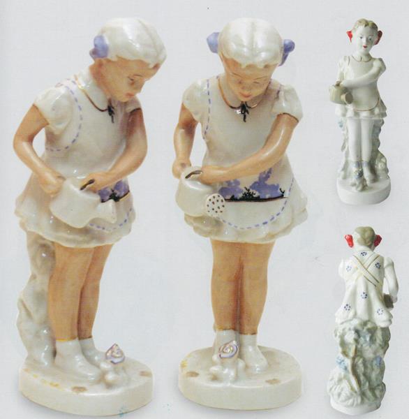 Девочка с лейкой – Полонский завод художественной керамики – описание и цена в каталоге фарфора