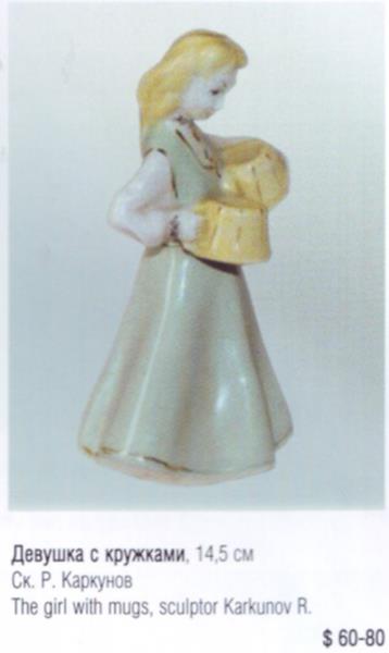 Девушка с кружками – Рига – описание и цена в каталоге фарфора